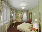 зеленая классическая спальня