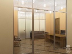 стеклянные перегородки в офисном коридоре