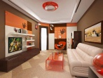 детская комната в коричнево-оранжевой гамме